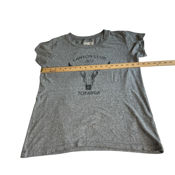 Current Elliott Melange Jersey Distressed Western Cow Skull T-Shirt Gray Size 1 - Picture 7 of 10
